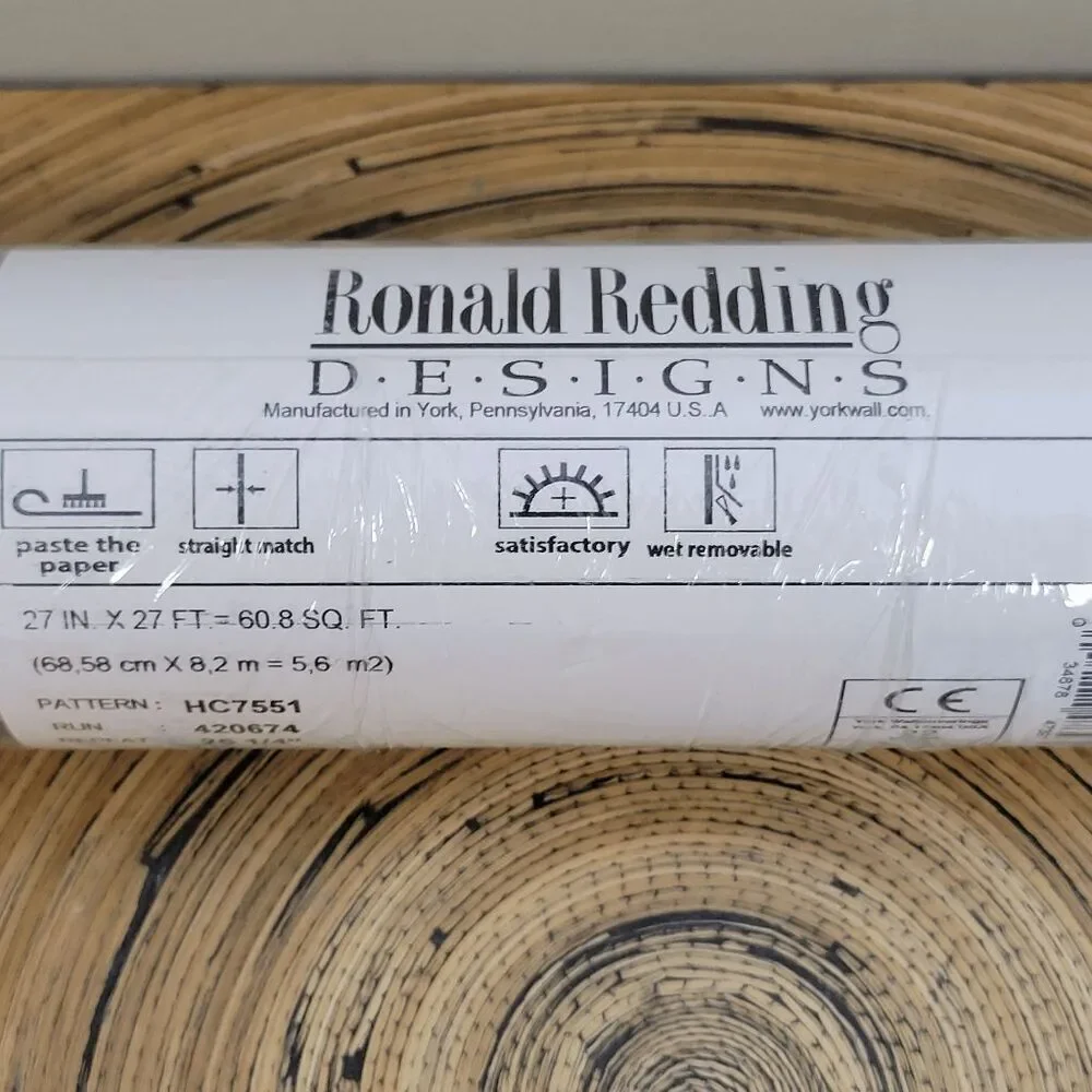 Ronald Redding Designs Wallpaper Sticker NWT Pattern HC7551 Brown and Black 27 i